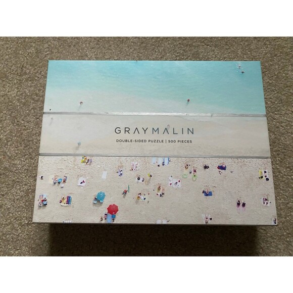 Galison Gray Malin Double Sided Puzzle 500 Pieces Beach Scene *Complete* - Picture 1 of 12